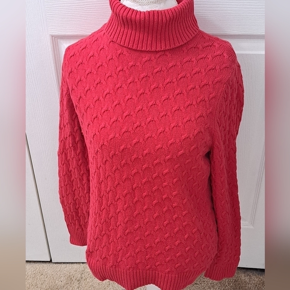 Croft & Barrow Red Knit Turtleneck Size L